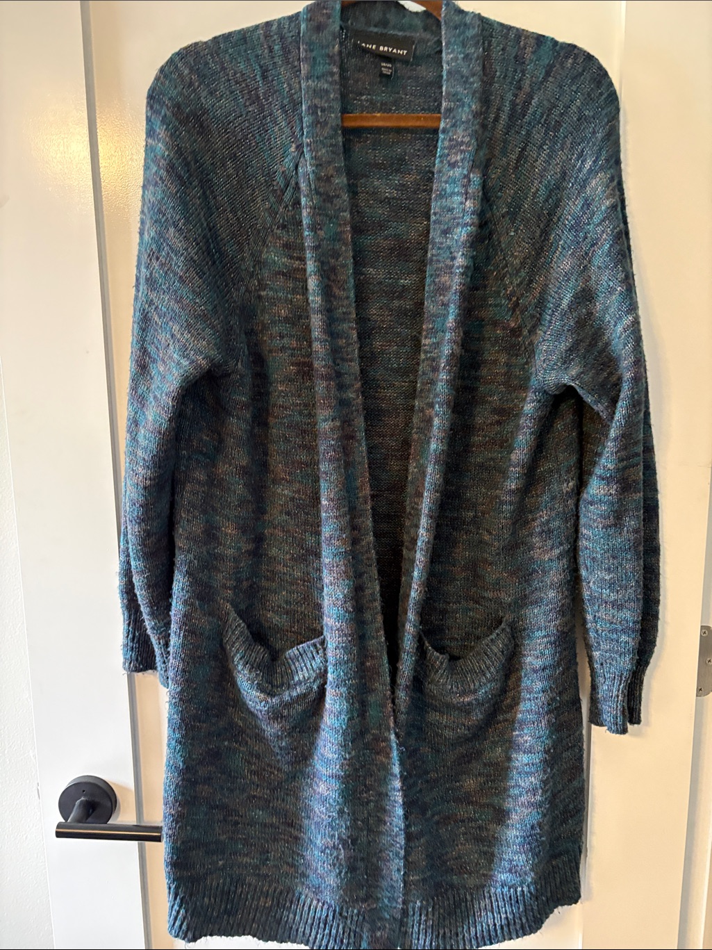 Lane Bryant Teal Blue Open-Front Long Cardigan With Pockets. 18/20 Women’s Plus